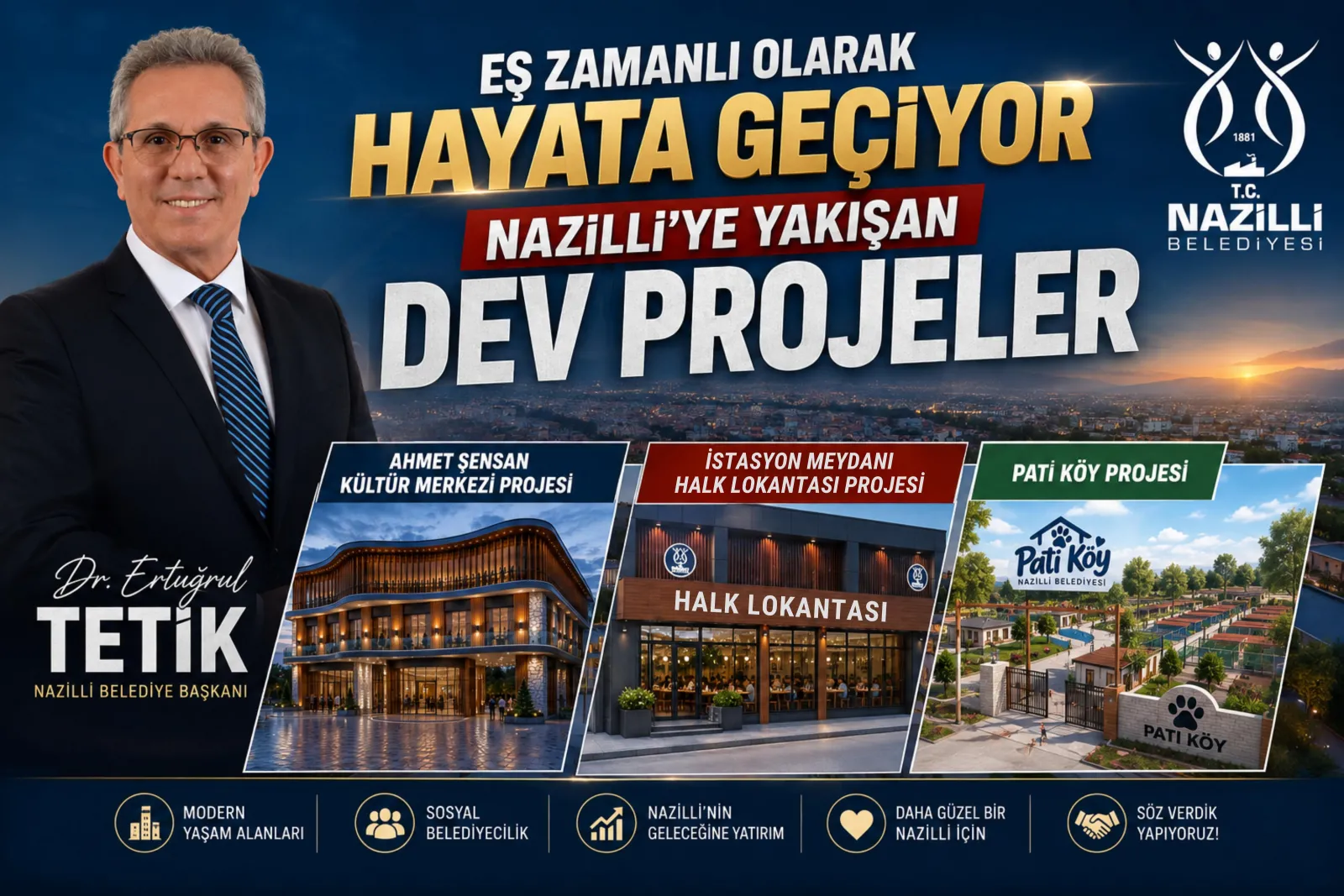 Başkan Tetik Düğmeye bastı dev projeleri peş peşe geliyor
